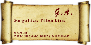 Gergelics Albertina névjegykártya